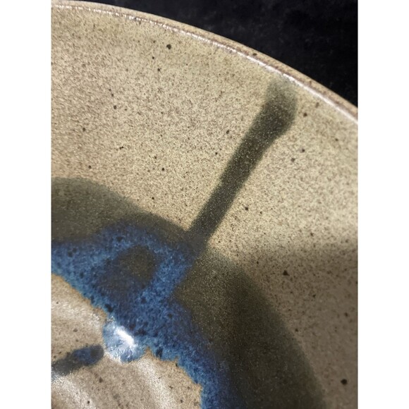 Hand Thrown Studio Art Pottery Bowl- Blue Abstract wash Drip Glazed Bowl VNT 11’ - Picture 6 of 16